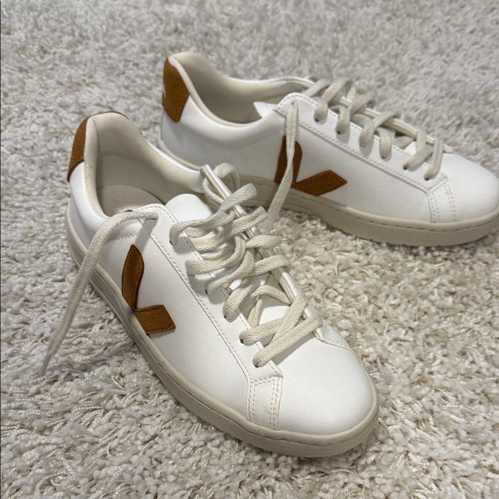 Veja Women's White and Brown Sneakers